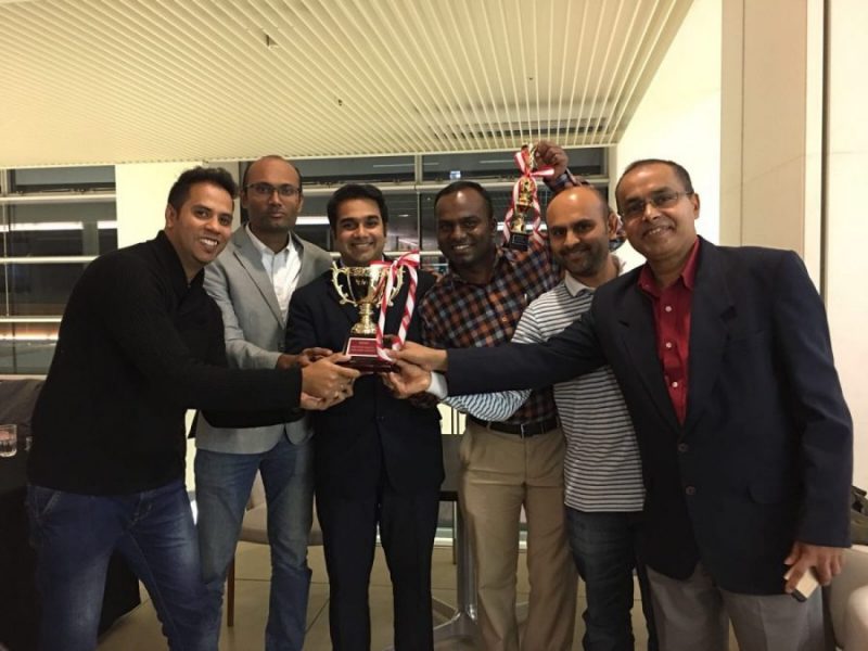 The Engineers with the winner's trophy